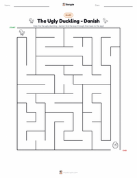 The Ugly Duckling - Danish printable worksheet preview
