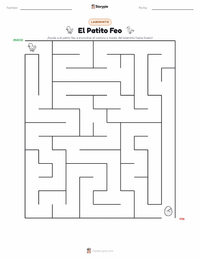 Vista previa de la hoja de trabajo imprimible de El Patito Feo - Danés