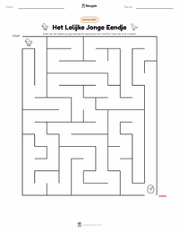 Het Lelijke Eendje - Deens afdrukbare werkblad voorbeeld