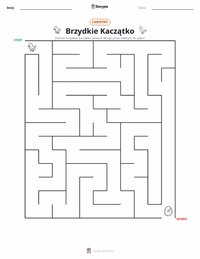 Podgląd drukowalnego arkusza ćwiczeń Brzydkie kaczątko - duńskie