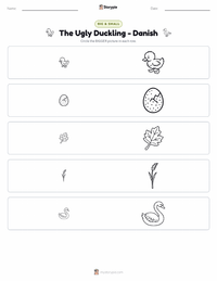The Ugly Duckling - Danish printable worksheet preview