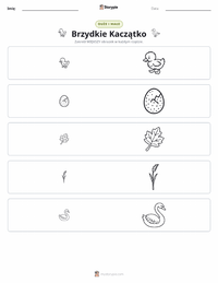 Podgląd drukowalnego arkusza ćwiczeń Brzydkie kaczątko - duńskie