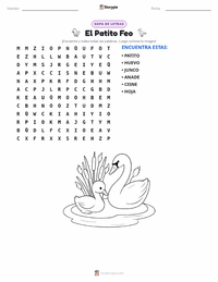 Vista previa de la hoja de trabajo imprimible de El Patito Feo - Danés