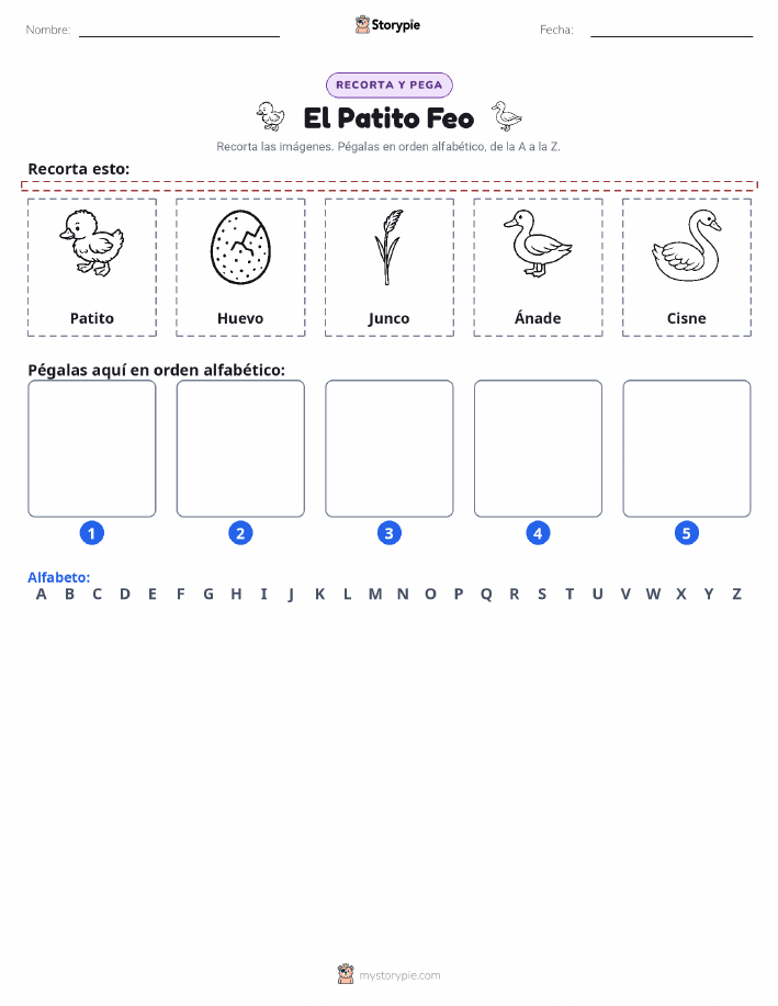 Cortar y Pegar el Alfabeto