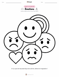 Page de coloriage Émotions pour les enfants