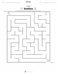 Emotions printable worksheet preview