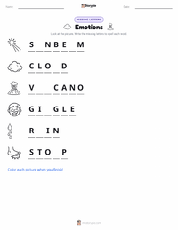 Emotions printable worksheet preview