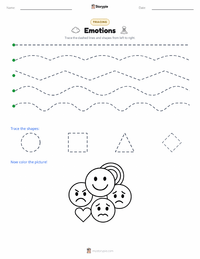 Emotions printable worksheet preview