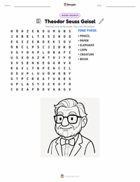 Theodor Seuss Geisel printable worksheet preview