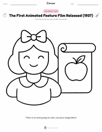 The First Animated Feature Film Released (1937) printable worksheet preview