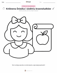 Strona do kolorowania Premiera pierwszego pełnometrażowego filmu animowanego (1937) dla dzieci