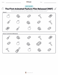 The First Animated Feature Film Released (1937) printable worksheet preview