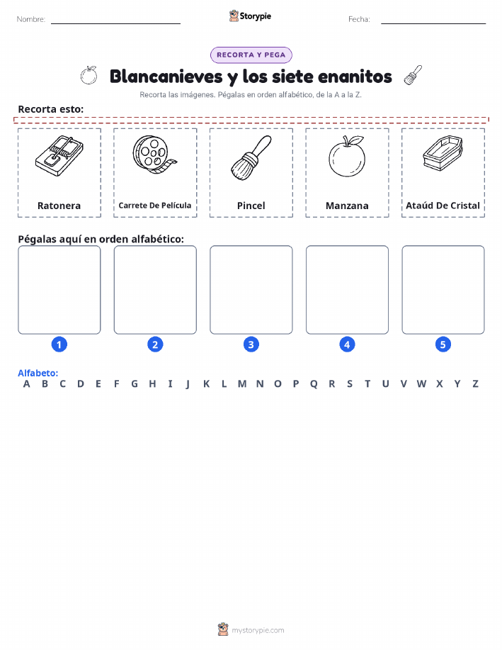 Cortar y Pegar el Alfabeto