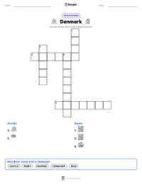 Denmark printable worksheet preview