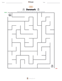 Denmark printable worksheet preview