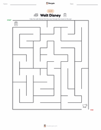 Walt Disney printable worksheet preview