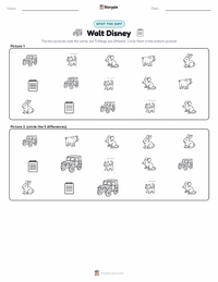 Walt Disney printable worksheet preview