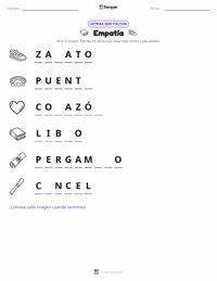 Vista previa de la hoja de trabajo imprimible de Empatía