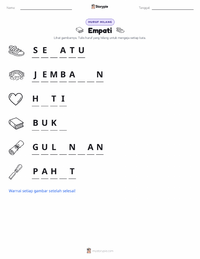 Prabaca lembar kerja cetak Empati