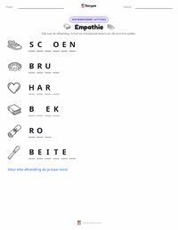 Empathie afdrukbare werkblad voorbeeld