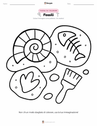 Pagina da colorare di Fossili per bambini