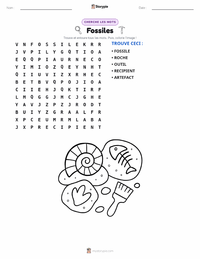 Aperçu de la feuille de travail imprimable Fossiles