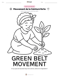 Aperçu de la feuille de travail imprimable Mouvement de la Ceinture Verte