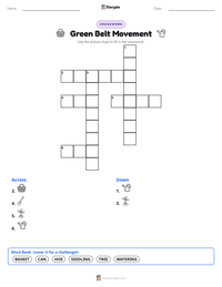 Green Belt Movement printable worksheet preview