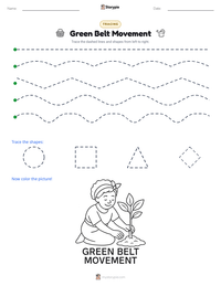 Green Belt Movement printable worksheet preview