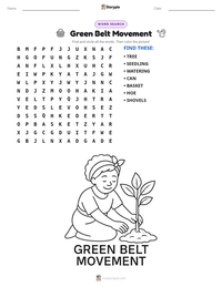 Green Belt Movement printable worksheet preview