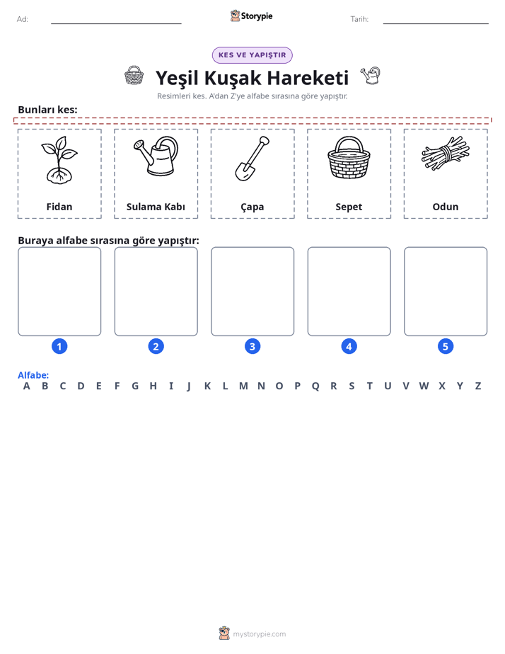 Kes & Yapıştır Alfabe