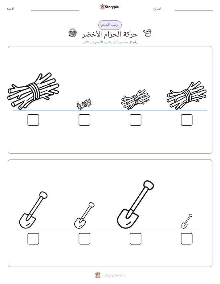 ترتيب الحجم