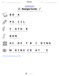 Georges Cuvier printable worksheet preview