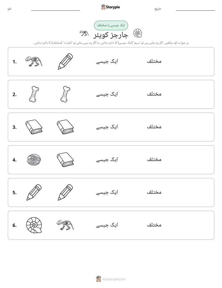 ایک جیسا یا مختلف