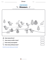 Dinosaurs printable worksheet preview