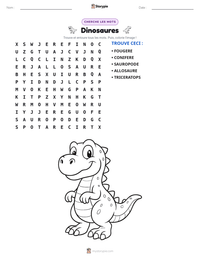 Aperçu de la feuille de travail imprimable Dinosaures