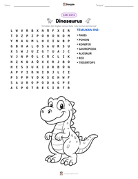 Prabaca lembar kerja cetak Dinosaurus