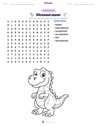 Dinosaurussen afdrukbare werkblad voorbeeld