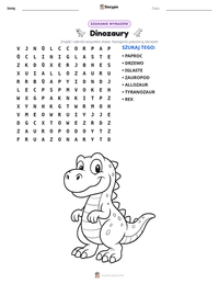 Podgląd drukowalnego arkusza ćwiczeń Dinozaury