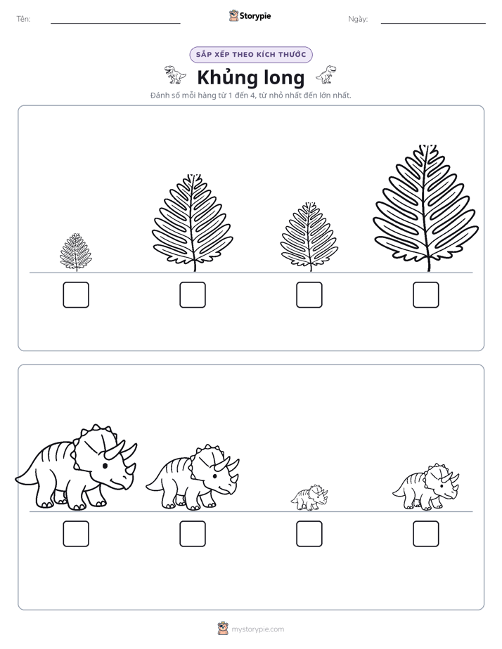 Thứ Tự Kích Thước