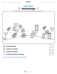 Vista previa de la hoja de trabajo imprimible de Paleontología