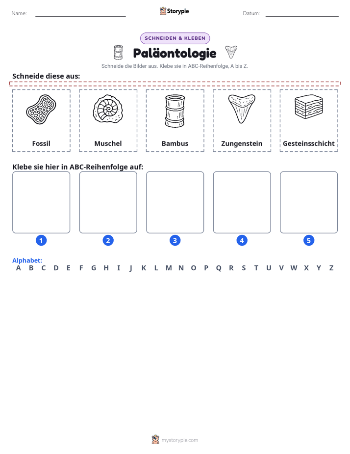 Schneiden & Einfügen Alphabet