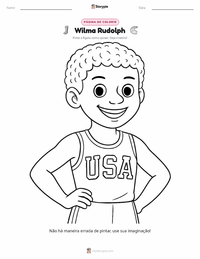 Página de colorir Wilma Rudolph para crianças