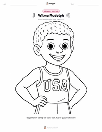 Wilma Rudolph çocuklar için boyama sayfası