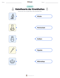 Keimtheorie der Krankheiten druckbare Arbeitsblatt Vorschau