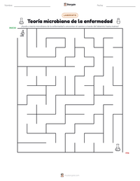 Vista previa de la hoja de trabajo imprimible de Teoría microbiana de la enfermedad