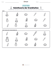 Keimtheorie der Krankheiten druckbare Arbeitsblatt Vorschau