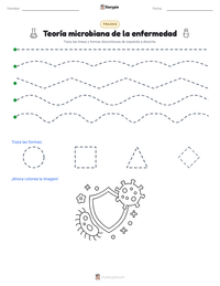 Vista previa de la hoja de trabajo imprimible de Teoría microbiana de la enfermedad