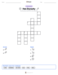 Han Dynasty printable worksheet preview