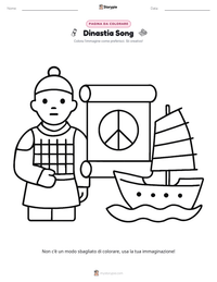 Pagina da colorare di Dinastia Song per bambini